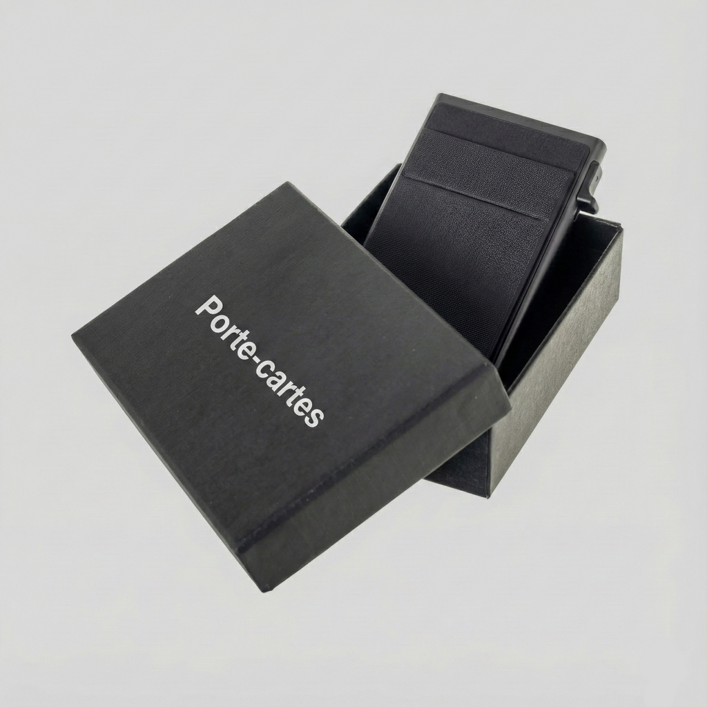 Porte Cartes Slim Aluminium Homme — gros plan sur la matière aluminium anodisé