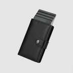 Porte Cartes Rigide Cuir Pour Homme — cartes en éventail, levier latéral