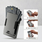 Porte Cartes Metal Homme RFID — vue de dos et profil fin