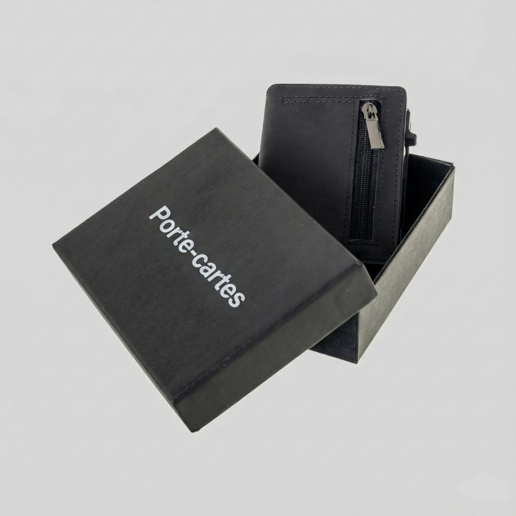 Porte Cartes Cuir Homme RFID — boîte cadeau signature Porte-cartes