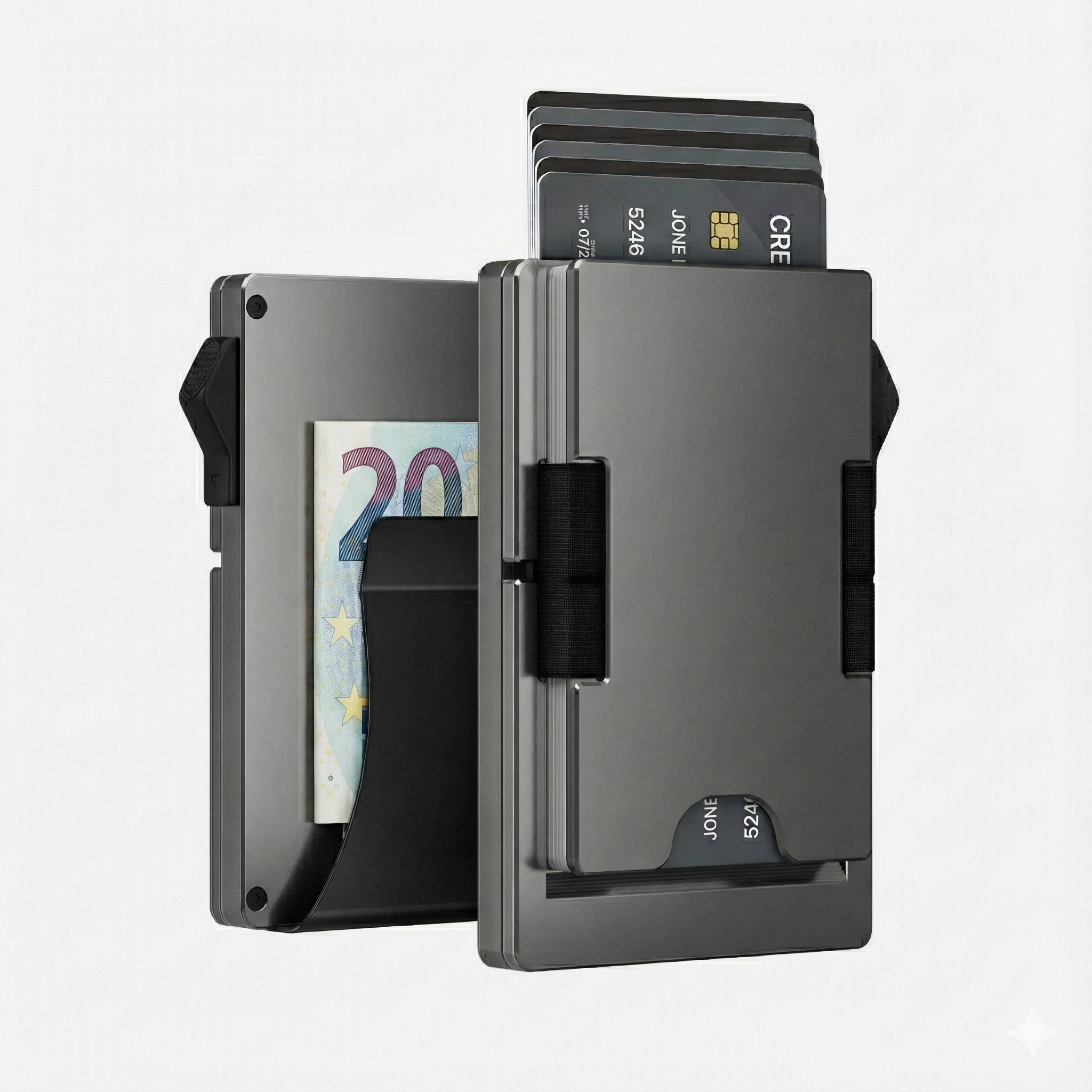 Porte Cartes Metal Homme RFID — aluminium anodisé gris anthracite, vue principale