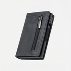 Porte Cartes Cuir Homme RFID — cuir grainé noir, vue principale
