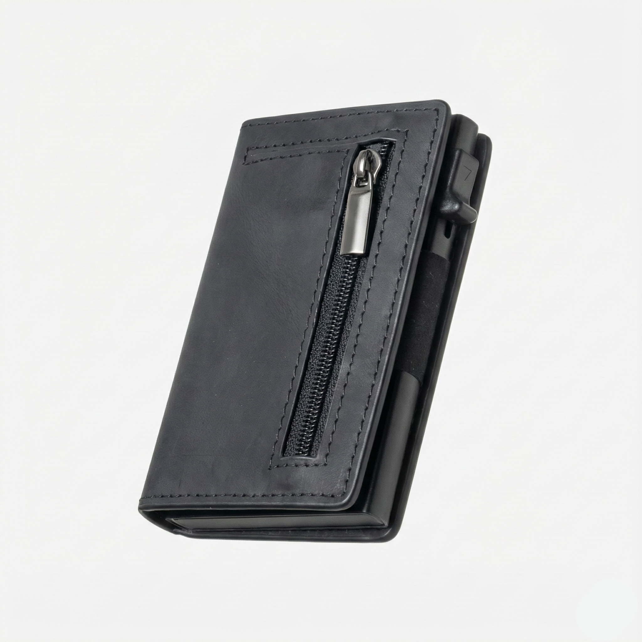 Porte Cartes Cuir Homme RFID — cuir grainé noir, vue principale