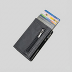 Porte Cartes Cuir Homme RFID — cartes en éventail, levier latéral