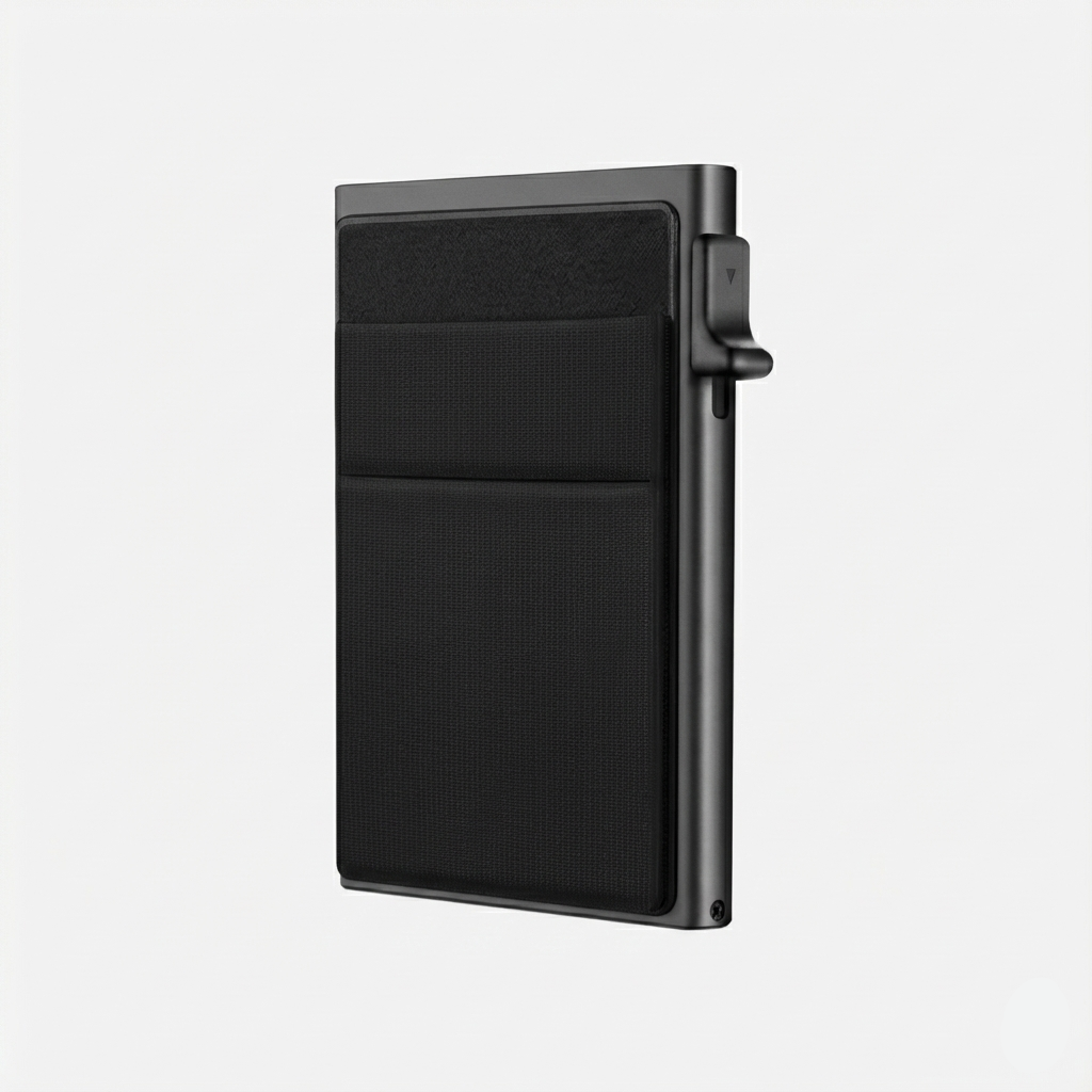 Porte Cartes Slim Aluminium Homme — aluminium anodisé gunmetal / noir, vue principale