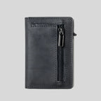 Porte Cartes Cuir Homme RFID — vue de dos et profil fin