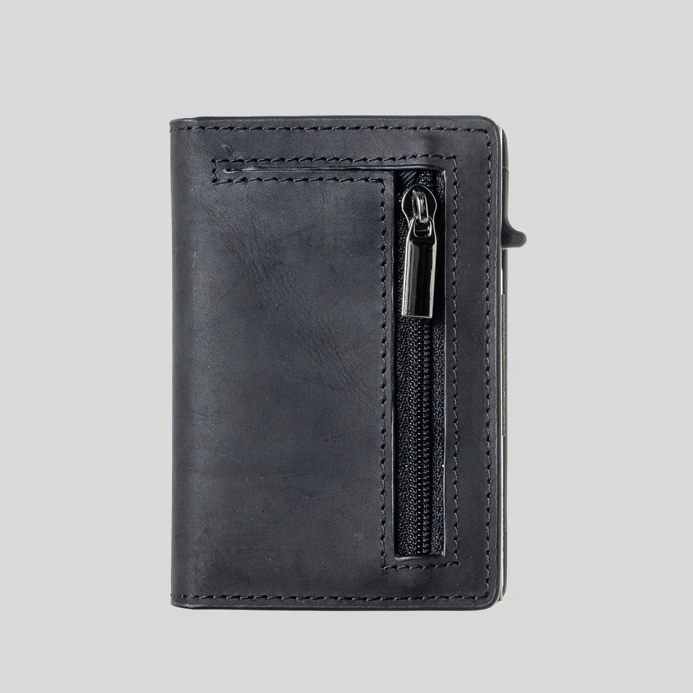 Porte Cartes Cuir Homme RFID — vue de dos et profil fin