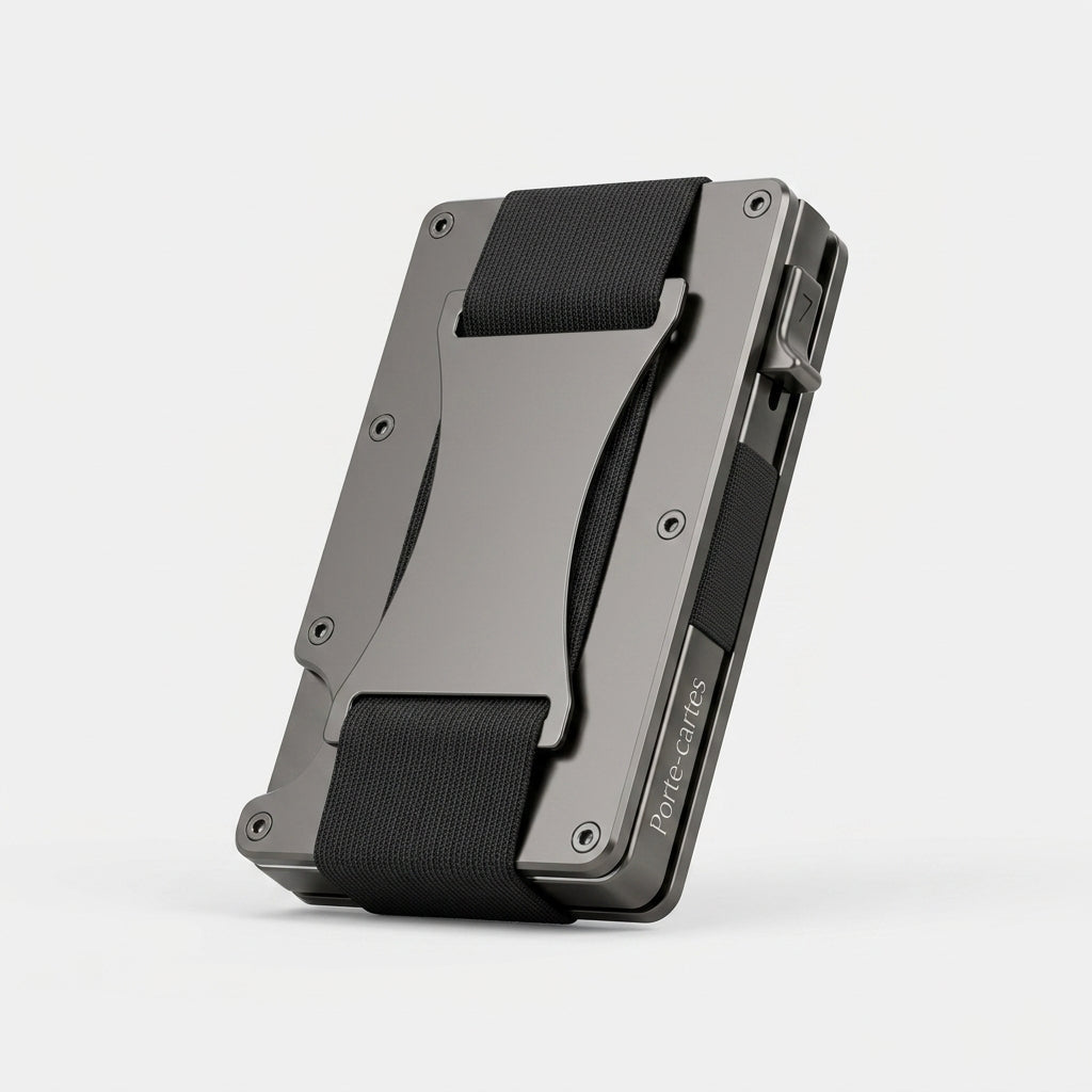 Porte Cartes Métal Homme — aluminium aéronautique anodisé gunmetal / gris métallisé, vue principale