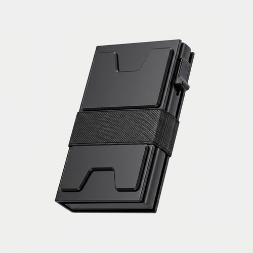 Porte Cartes Aluminium RFID Homme — cartes en éventail, levier latéral