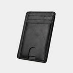 Porte Cartes Homme Compact — cuir vegan lisse effet vintage noir, vue principale