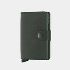 Porte Cartes Cuir Vert Homme — cartes en éventail, levier latéral