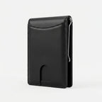 Porte Cartes Homme Vertical — cuir lisse noir, vue principale