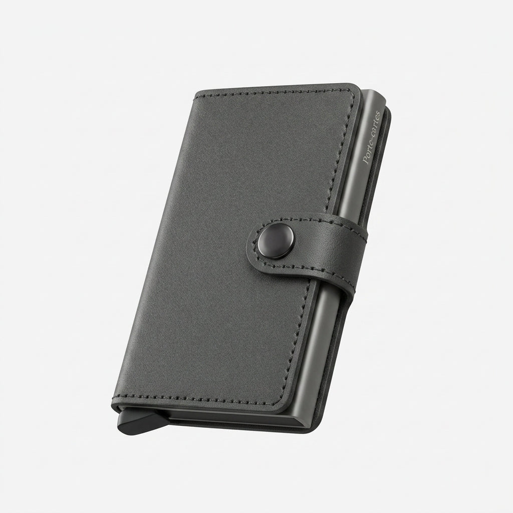 Porte Cartes Et Monnaie Homme — cartes en éventail, levier latéral