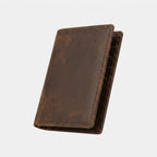 Porte Cartes Pliable Homme — cuir pleine fleur pull-up effet vintage marron brut, vue principale
