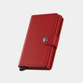 Porte Cartes Cuir Rouge Homme — cuir lisse rouge passion / aluminium rouge, vue principale