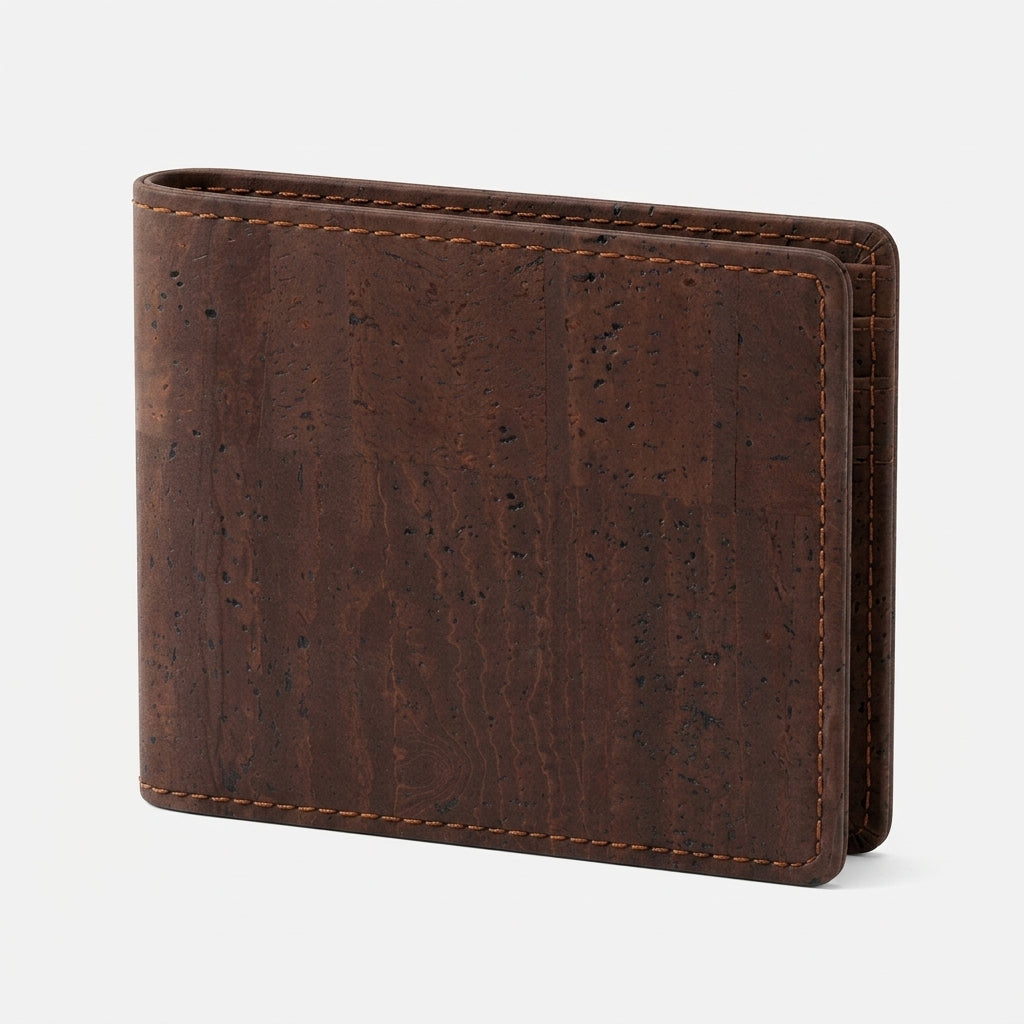 Porte Cartes Vegan Homme — liège véritable (cork leather) marron naturel, vue principale