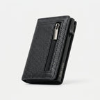 Porte Cartes Cuir Homme Zippé — cartes en éventail, levier latéral