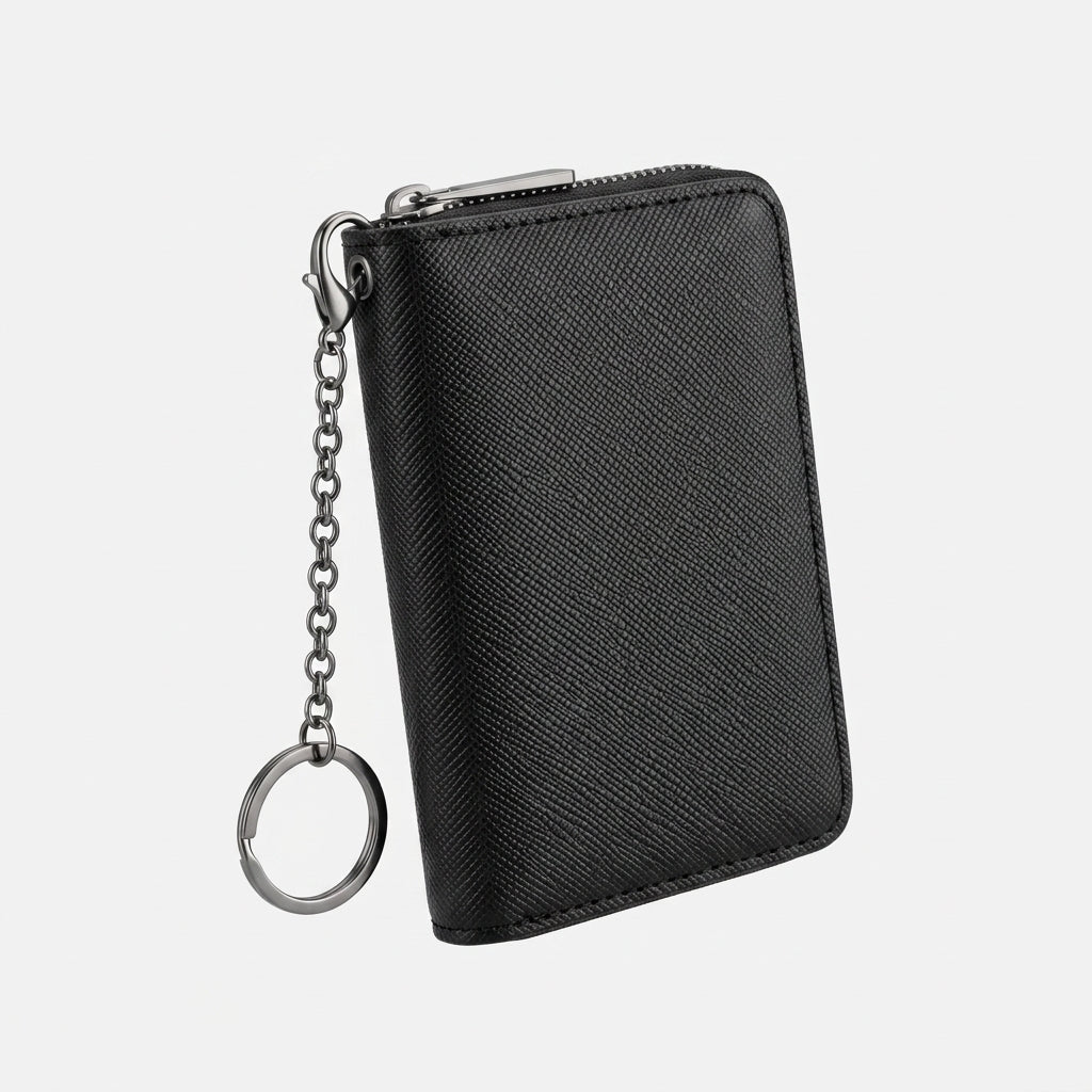 Porte Cartes Étui Homme — cuir Saffiano grainé noir, vue principale