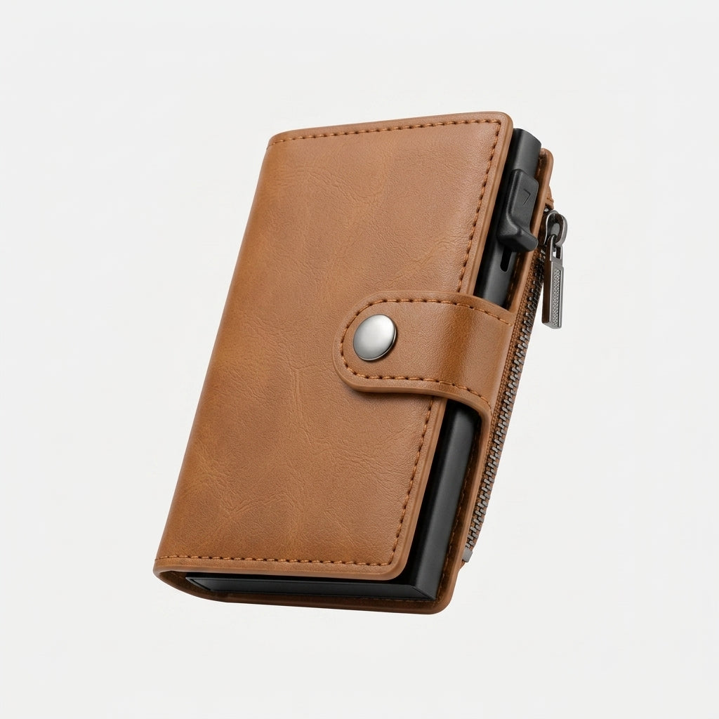 Porte Cartes Cuir Camel Homme — cuir pull-up camel / cognac, vue principale