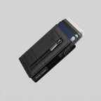 Porte Cartes Cuir Homme Zippé — cuir grainé noir, vue principale
