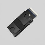 Porte Cartes Aluminium RFID Homme — aluminium aéronautique anodisé noir mat noir mat, vue principale