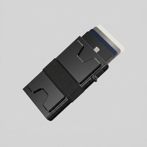 Porte Cartes Aluminium RFID Homme — aluminium aéronautique anodisé noir mat noir mat, vue principale
