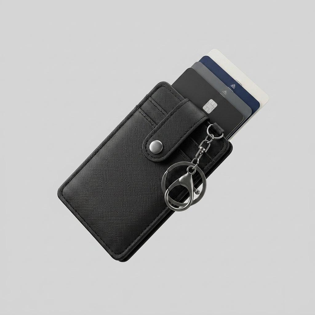 Porte Cartes Porte Clé Homme — cartes en éventail, levier latéral