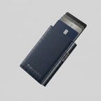 Porte Cartes Magnétique Homme — cuir grainé bleu marine, vue principale