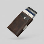 Porte Cartes et Billets Homme — cuir pull-up pleine fleur marron vintage, vue principale