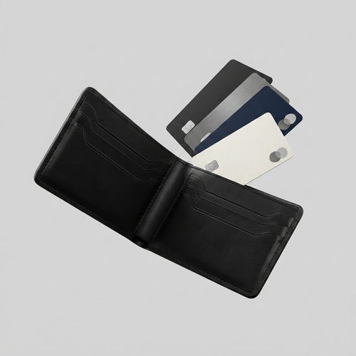 Porte Cartes 2 Volets Homme — cartes en éventail, pliage bi-fold
