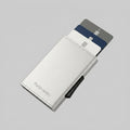 Porte Cartes Clip Homme — cuir nacré blanc argenté nacré, vue principale