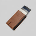 Porte Cartes Automatique Cuir Homme — cuir foulonné caramel, vue principale
