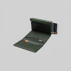Porte Cartes Cuir Vert Homme — boîte cadeau signature Porte-cartes