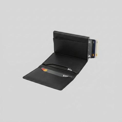 Porte Cartes Anti Piratage Homme — cartes en éventail, levier latéral