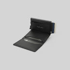 Porte Cartes Slim Homme — gros plan sur la matière aluminium anodisé mat
