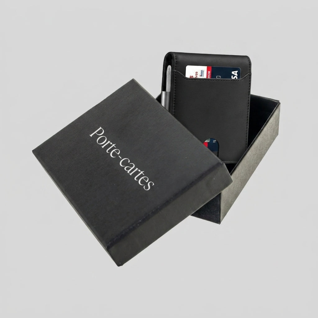 Porte Cartes Portefeuille Homme — vue de dos et profil fin