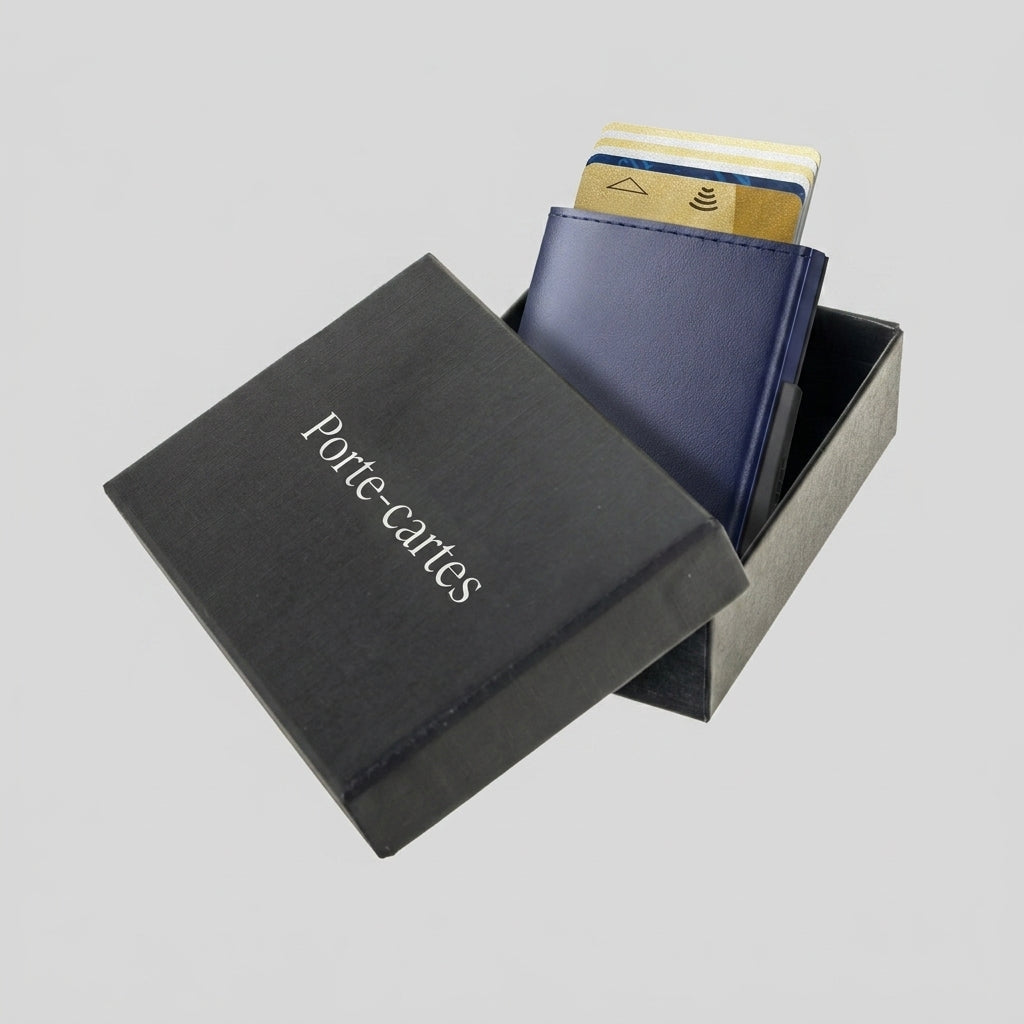 Porte Cartes RFID Homme — vue de dos et profil fin