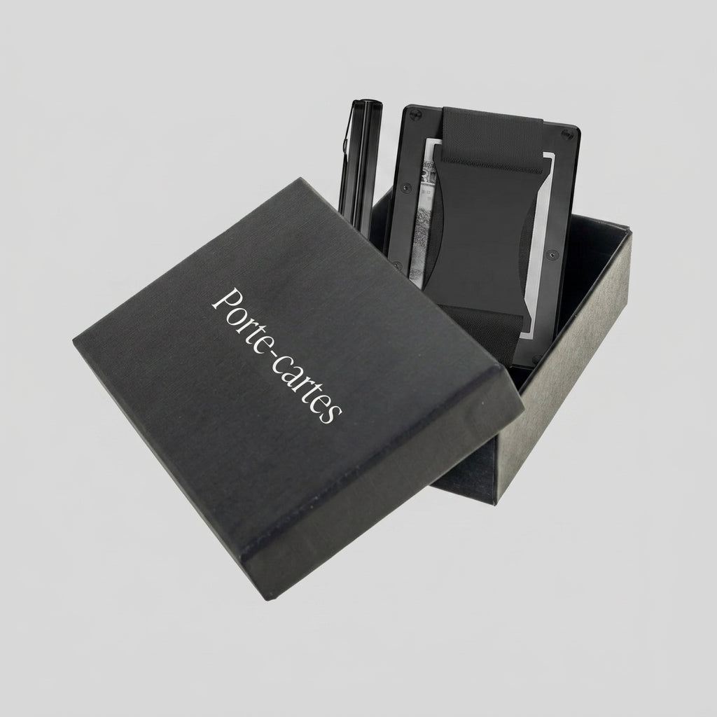 Porte Cartes Rigide Homme — vue de dos et profil fin