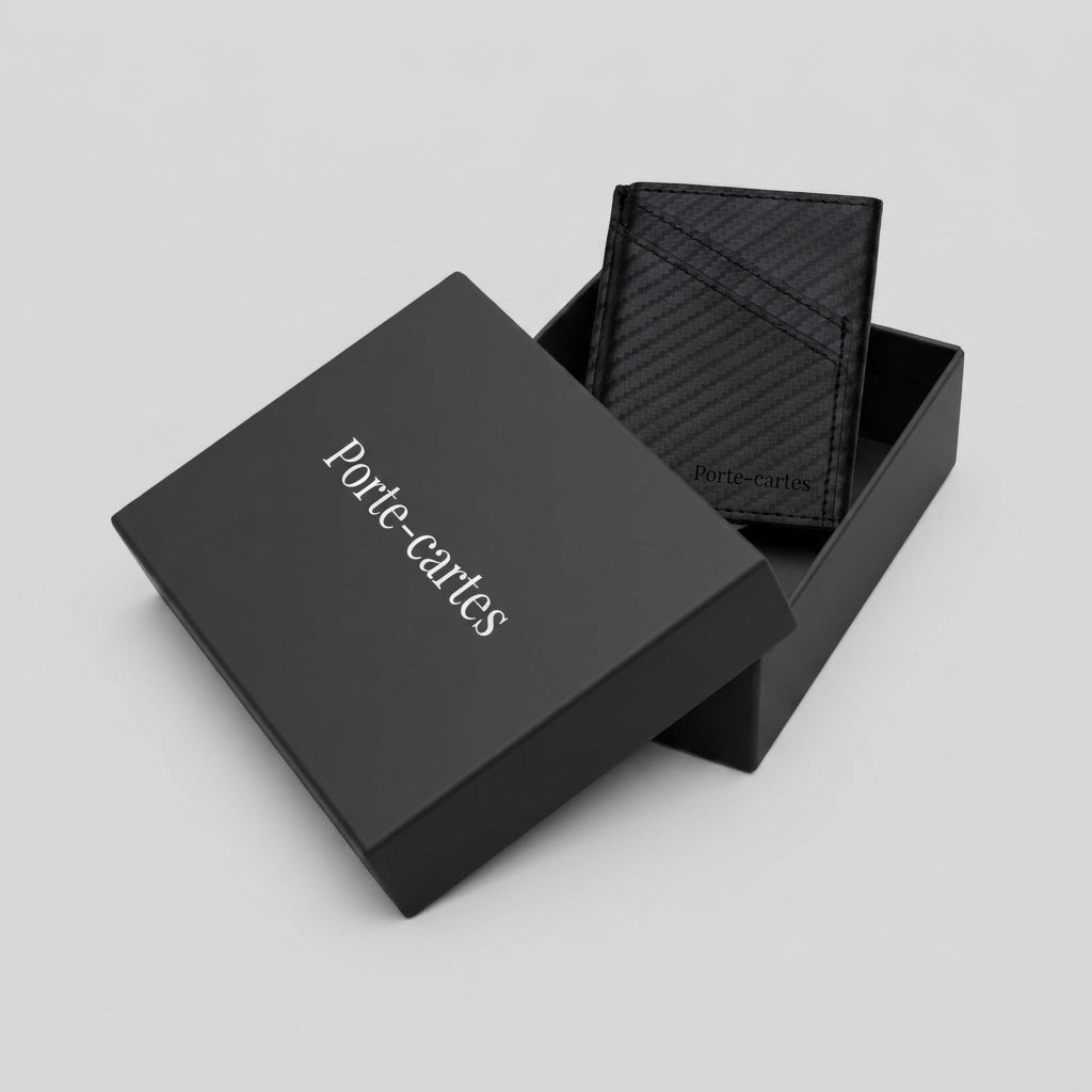 Porte Cartes Rigide Cuir Homme — cartes en éventail, levier latéral