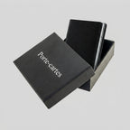 Porte Cartes Cuir Noir Homme Luxe — gros plan sur la matière cuir grainé façon lézard
