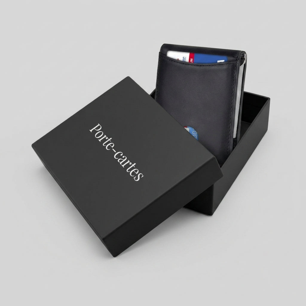 Porte Cartes Homme Vertical — cartes en éventail, slots frontaux