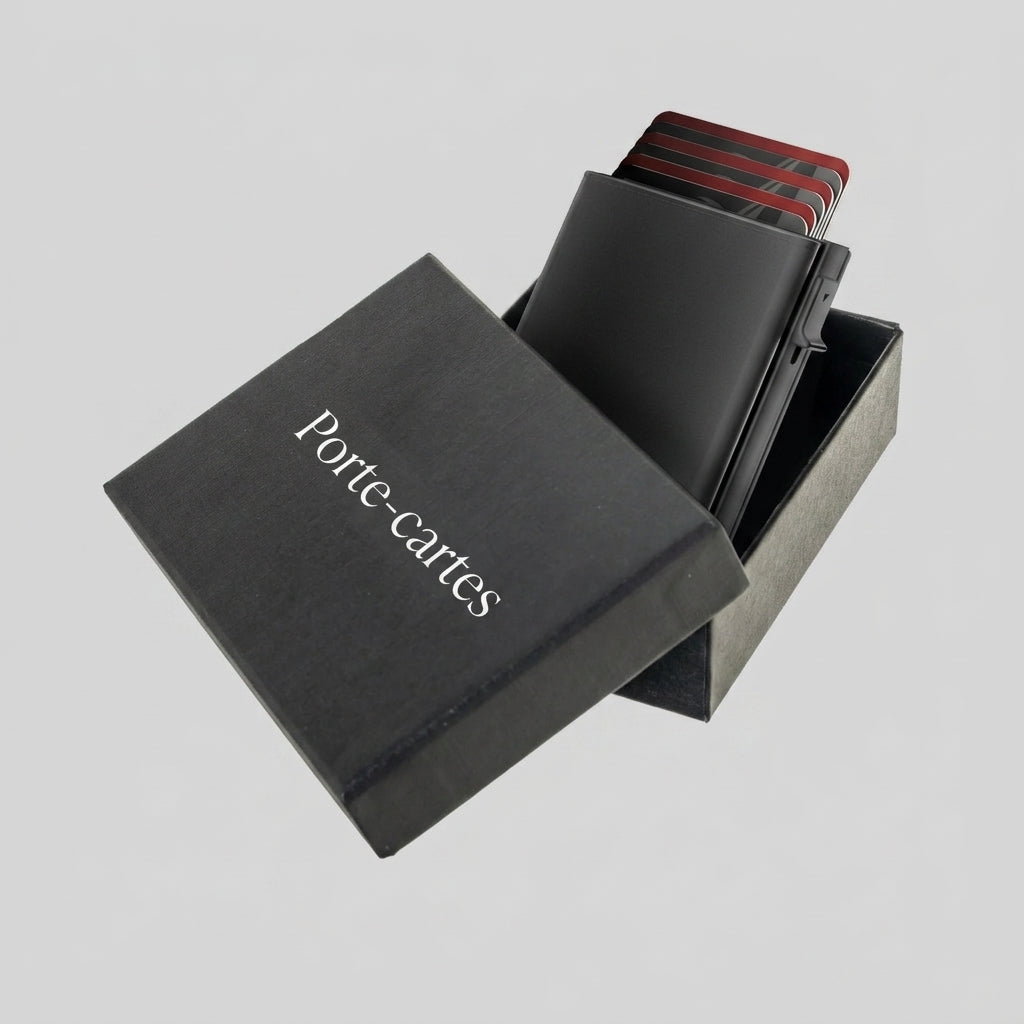 Porte Cartes Coulissant Homme — boîte cadeau signature Porte-cartes