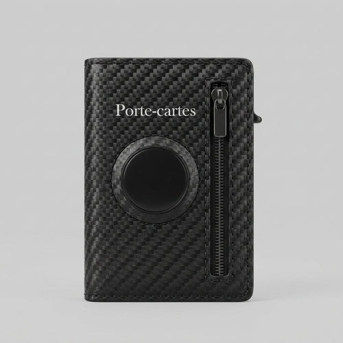 Porte Cartes Airtag Homme — cartes en éventail, levier latéral