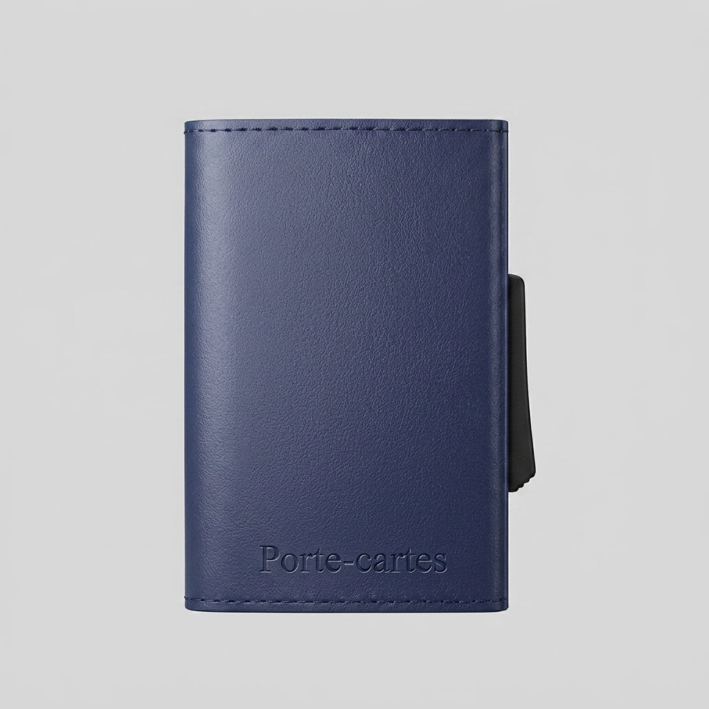 Porte Cartes RFID Homme — gros plan sur la matière cuir lisse