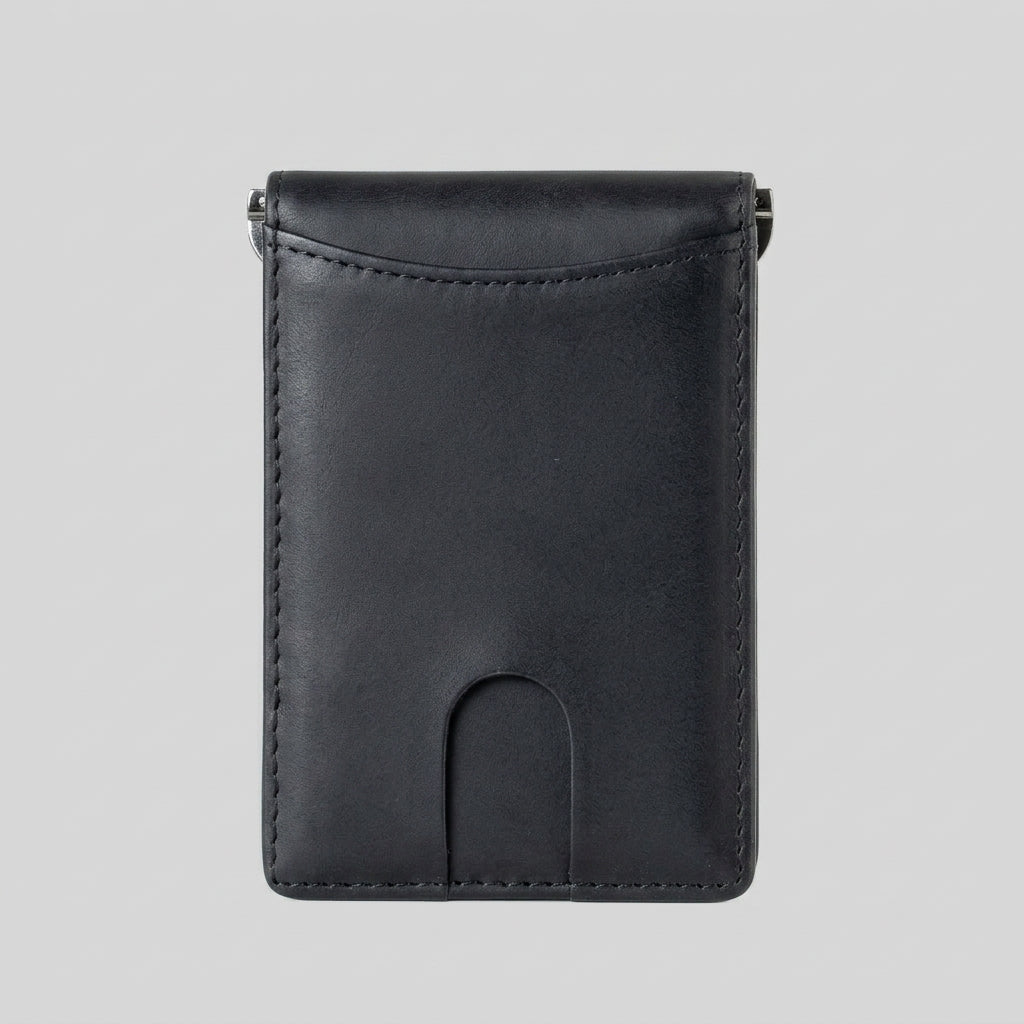 Porte Cartes Homme Vertical — gros plan sur la matière cuir lisse