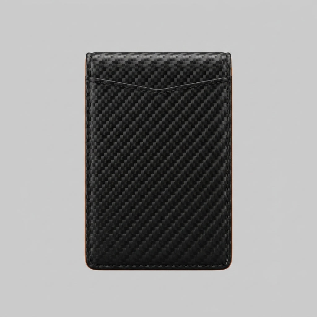 Porte Cartes Carbone Forgé Homme — vue de dos et profil fin