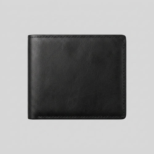 Porte Cartes 2 Volets Homme — cuir lisse noir, vue principale