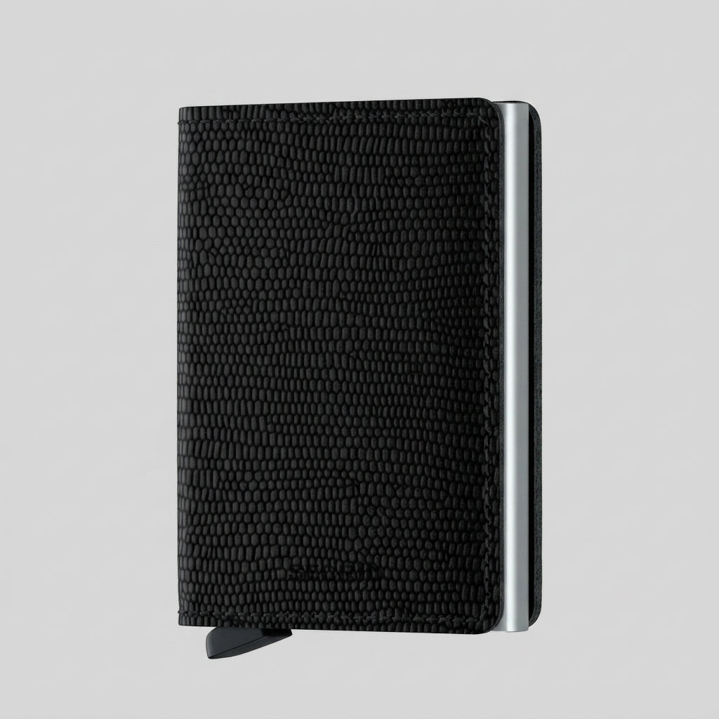 Porte Cartes Cuir Noir Homme Luxe — boîte cadeau signature Porte-cartes