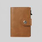 Porte Cartes Cuir Camel Homme — boîte cadeau signature Porte-cartes