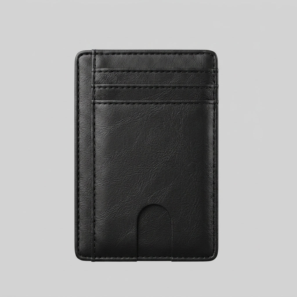 Porte Cartes Homme Compact — cartes en éventail, slots externes